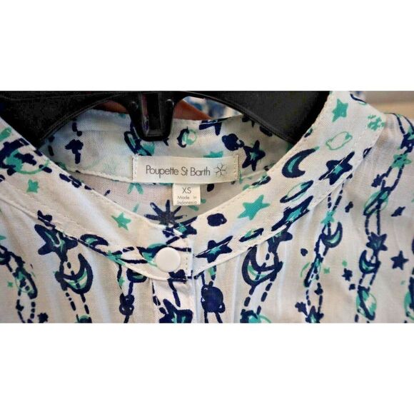 Poupette St Barth Women Sz XS Floral Kim 3/4 Sleeve Button Front Romper $275 - Picture 11 of 15